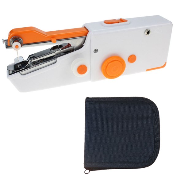 Mini handhållen symaskin Bärbar sömnad klädenhet för utomhusresor Orange