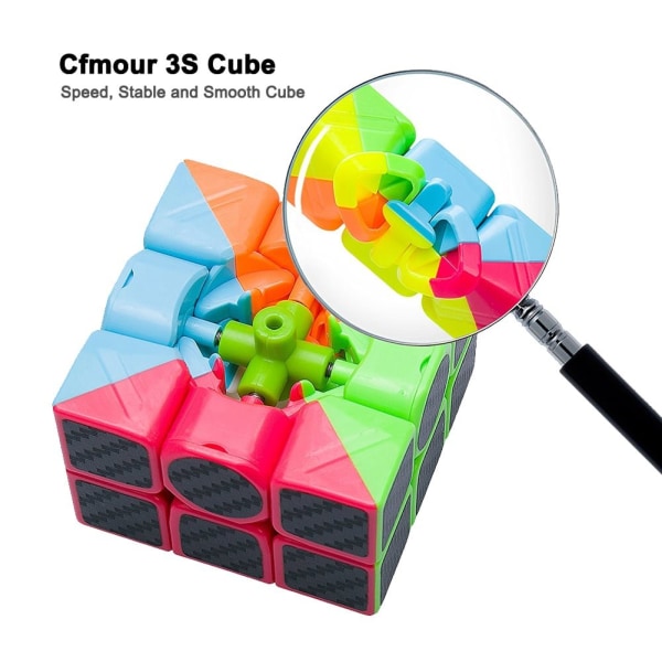 Original Speed ​​Cube 3x3x3, Fast Magic Cube for barn, glatte karbonfiberterninger, puslespill