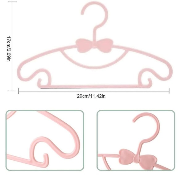 20 stykker babytøjsbøjler, skridsikre bøjler til småbørn (farve: pink)