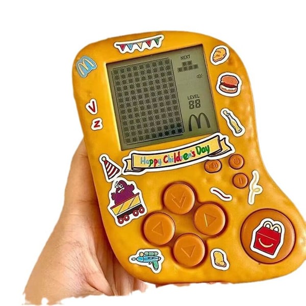 Til børn Mcdonalds Mcnuggets Tetris håndholdt spilkonsol med batteriklistermærker