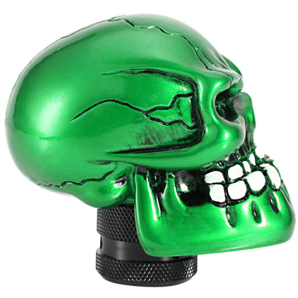 Skjelett Skull Head Car Modifierad växelspak Stick Spak Växelspak Universal Grön