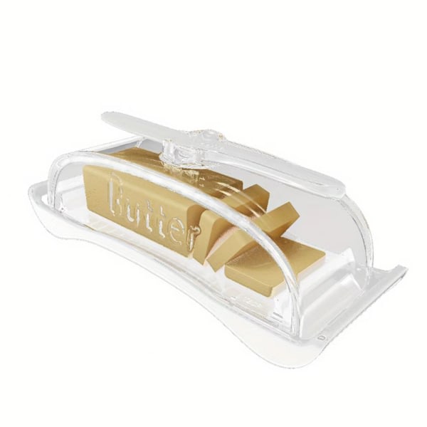 Plast Butters Skålar Med Lock Knivar Transparent Schack Förvaringslåda Kök Förvaringsmateriale Vit