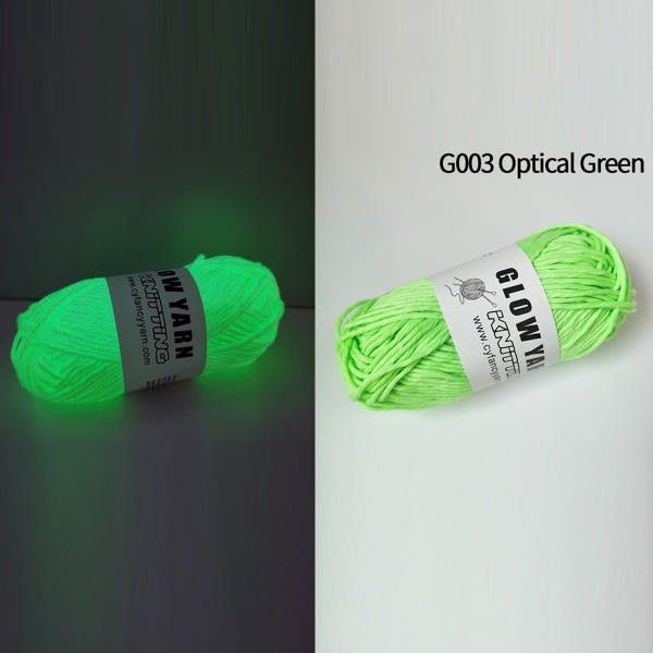 Lysende uld Multifunktions gør-det-selv-vævet uld, der lyser i mørket Stickat garn G001