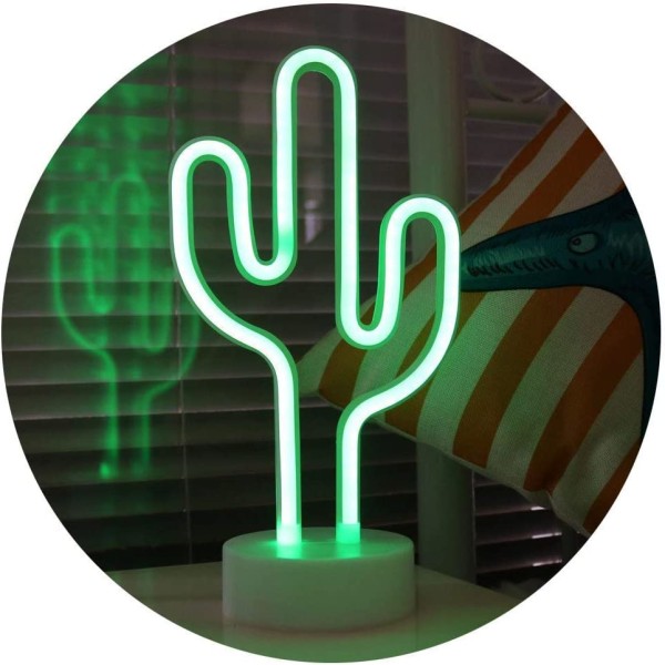 Cactus Lights LED Neonskyltar Cactus Neon Lights USB Batter