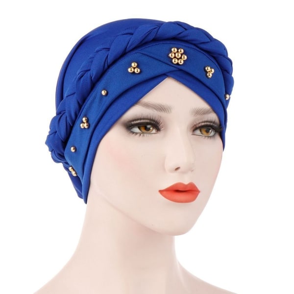 Dam Turban Cap Pärlhalsduk KUNGSBLÅ royal blue