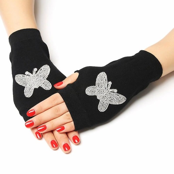 Stickade handskar för kvinnor håller värmen