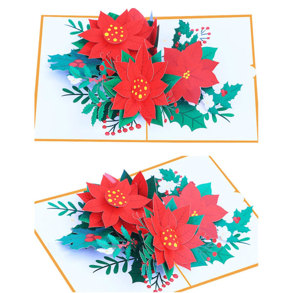 Jul blomma välsignelsekort med kuvert Julgran design julkort