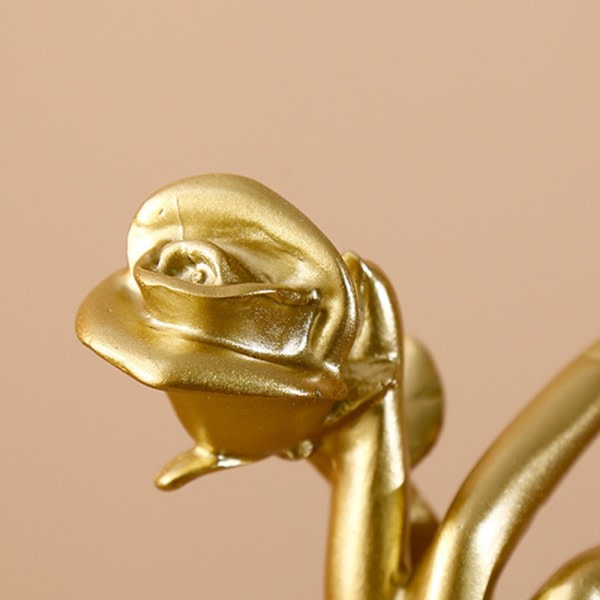 Guld Handhållen Rose Resin Dekorativt skrivebordshantverk i TV-skåp gull
