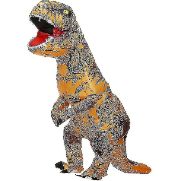 Barn Vuxen Dinosaur Uppblåsbara Cosplay Kostymer T-rex Anime Tecknad Festklänning Kostymer Halloween Kostym For Man Kvinna brun Passform Høyde 120-145cm