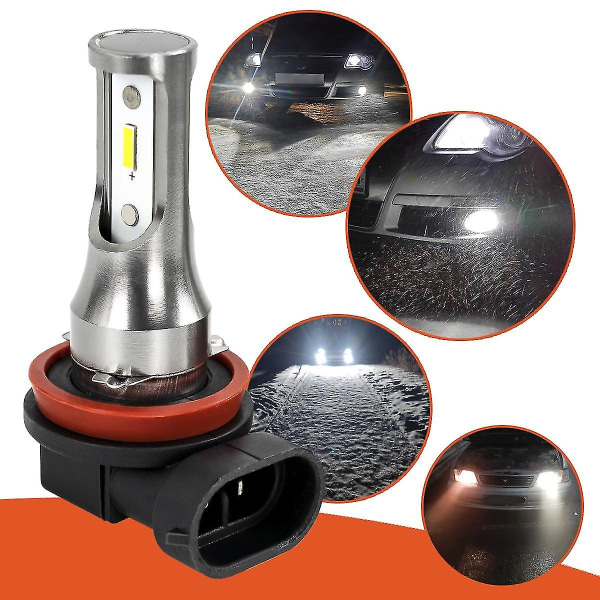 2 stk H8 H11 H9 LED tåkelyspærer for Nissan Qashqai