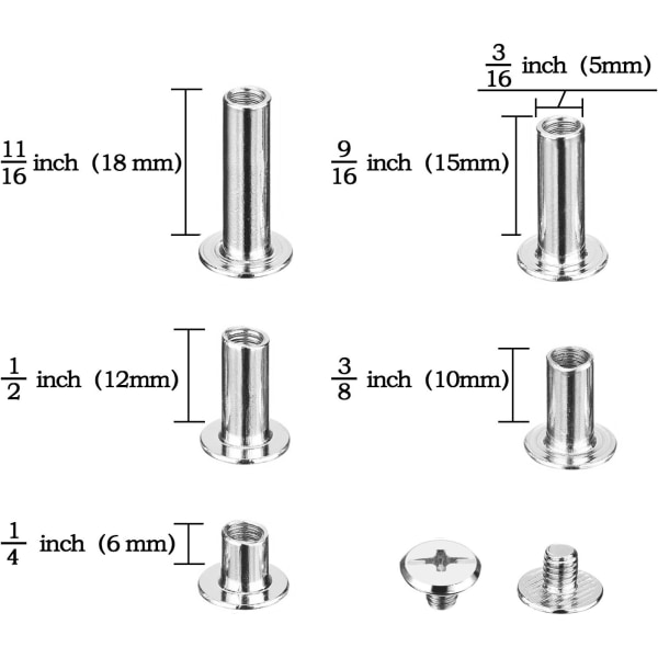 80 Chicago Screws Sortiment Kit 5 Round Metal Phillips Screw Po