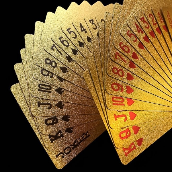 Familjefestspel Kreativ plastpoker Tvättbar Hållbar guldpokerkort Guldfolie Pokerkortspelspresenter