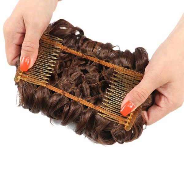 Kort rörigt lockigt skål hårbulleförlängning Personlig gör-det-själv-styling-hårstycke för kvinnor, flickor