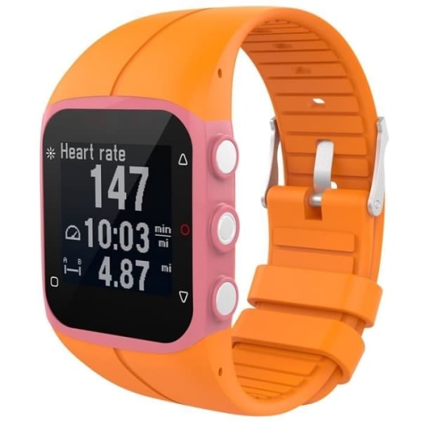 Silikoniranneke Polar Watch M400 M430 GPS:lle 6,5-9,5 tuumaa (oranssi)