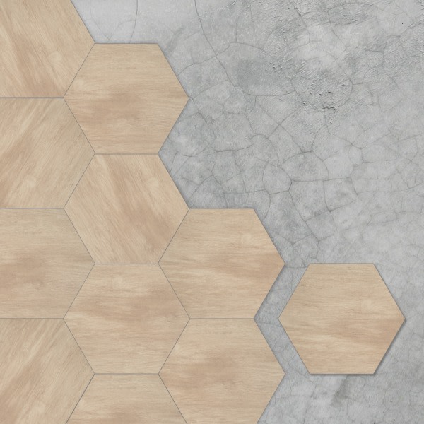 10-pack med hexagonala väggdekaler i valnötsträ Rustik Ameri