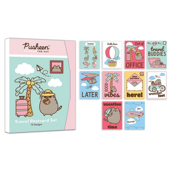 Pusheen Rejse Sæt med Postkort (10-pak) En Størrelse Flerfarvet Multicoloured One Size