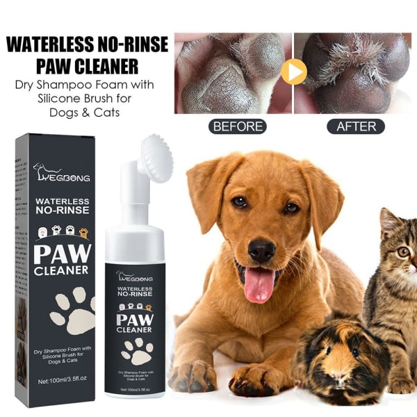 100 ml Pet Paw Cleaner Växtbasert Safe Paws Clean vätska for stue 100 ml