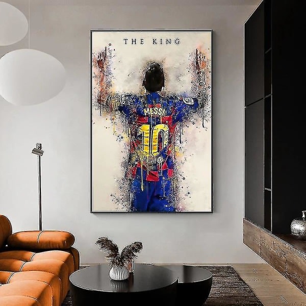 Messi Fodboldstjerne Omgivende Plakat Vægmaleri Soveværelse Dekoration Korridor Vægmaleri