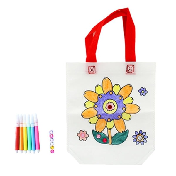 Genanvendelige Eco Coloring Animal Goodie Bags med farveblyanter Party Favors B