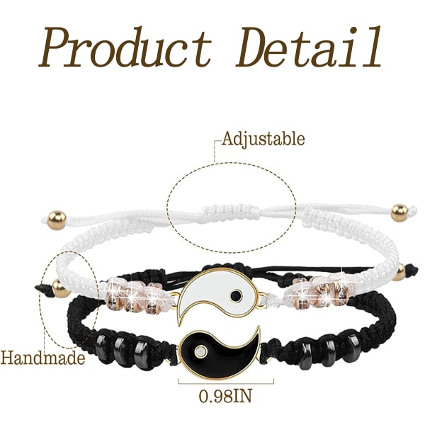 Yin Yang Justerbart Cord Armband, Yin Yang Fashion