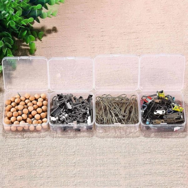 16-pak små beholdere klare plastikæsker Perler hængslet opbevaringsorganer til småting