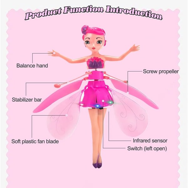 Magic Flying Fairy Princess Doll, Flying Fairy Doll Leksaker for flickor, Sky Dancers Flygande dockor Flygande leksaker