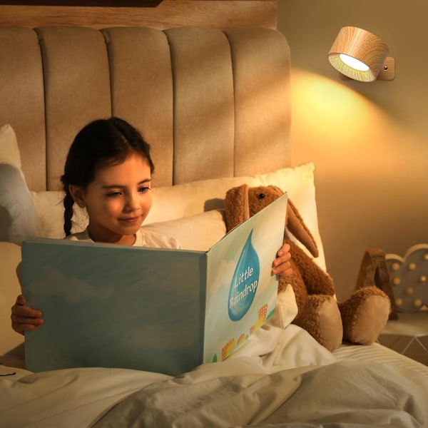 Genopladelig Vægmonteret LED Lampe - 360° Roterbar Touch Kontrol