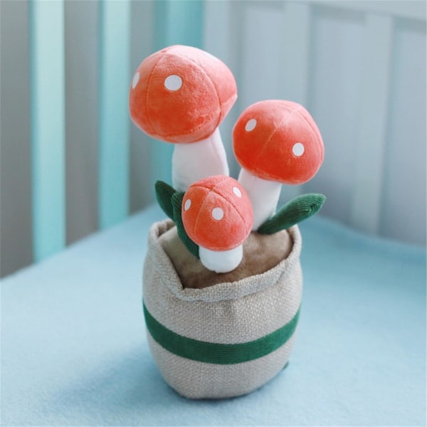 Mushrooms Simulation Potted Pehmolelu Doll Plant Ind