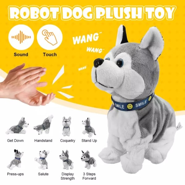 Elektronisk robothund Ljudkontrol Barn plyschleksak Interactive Bark Stand Walk Elektronisk leksaker Hund for baby