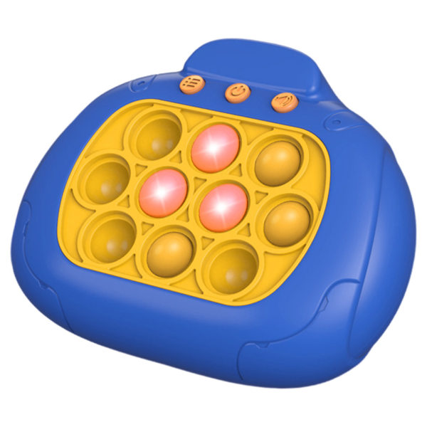 Push Type spelkonsol med färgglada lampor Tänkande logik Träningsleksaker för barn Pojkar Flickor Blå och gul