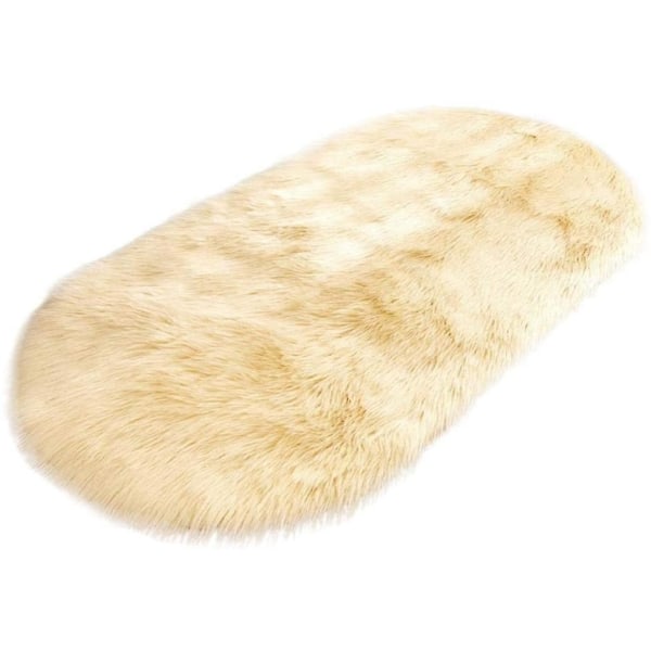 Læder tæppe pels dekorativt tæppe blødt shag look falsk uld