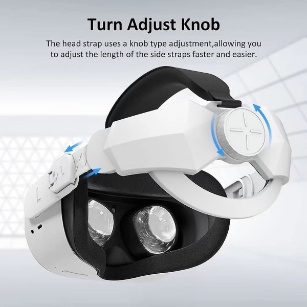 Elite Head Strap-kompatibel Oculus Quest 2-tilbeh?r, justerbar Minska hovedtrykk Comfort Vr Gaming
