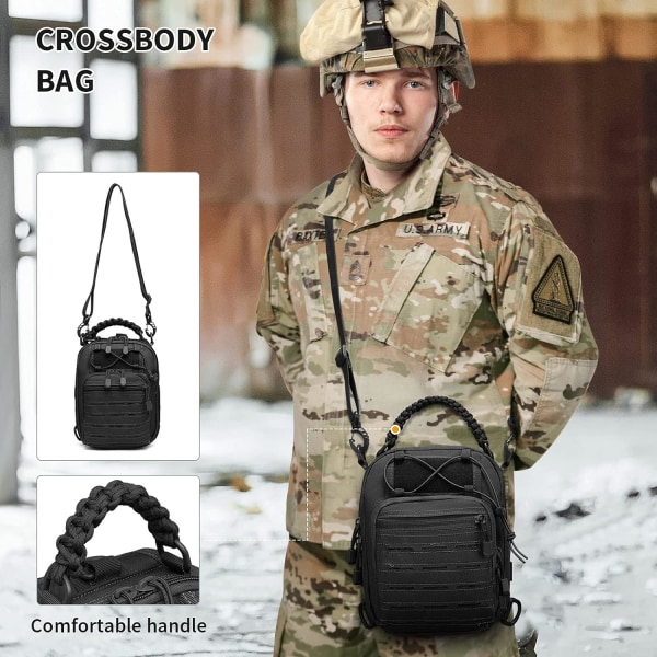 Tactical Sling Bag, Vandringsryggs?ck Chest Pack Military Backpack
