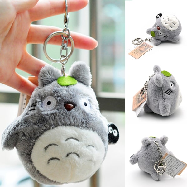 Plush Tegnefilm Min nabo Totoro Fyldt Dukke Skoletaske Tilbehør Vedhæng Grå