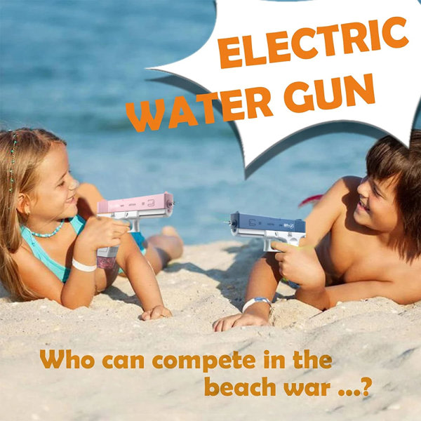 Elektrisk vattenpistol Glock Automatiska vattenblåsare Barnbadleksaker Strandleksaker Blå