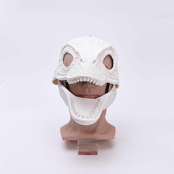 Dinosaurmaske med bevegelig kjeve, Halloween-maske i latex Tyrannosaurus Rex, dinosaurhode cosplay-maske for fest og maskerade