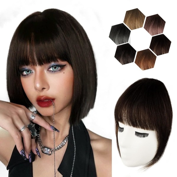 Clip In Bangs for Women 100% Human Hair Extensions fransk
