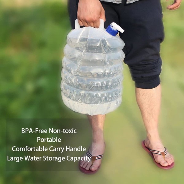 Hopfällbar vannbeholder，Bärbar og BPA-fri vanntank Vattenkanna Hinkar Förvaring för husvagnar Camping Vandring Resor BBQ Resor Utomhusanvändning
