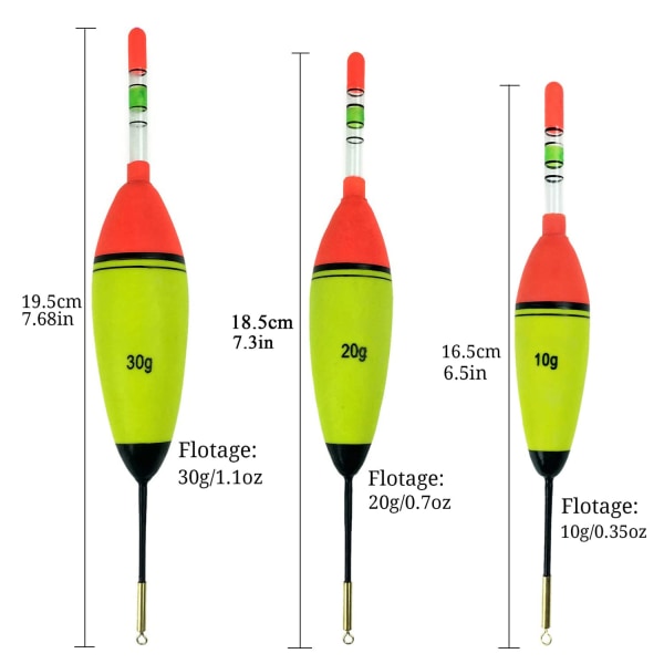 5 st Foam Floats Fishing Bobbers Glow in the dark