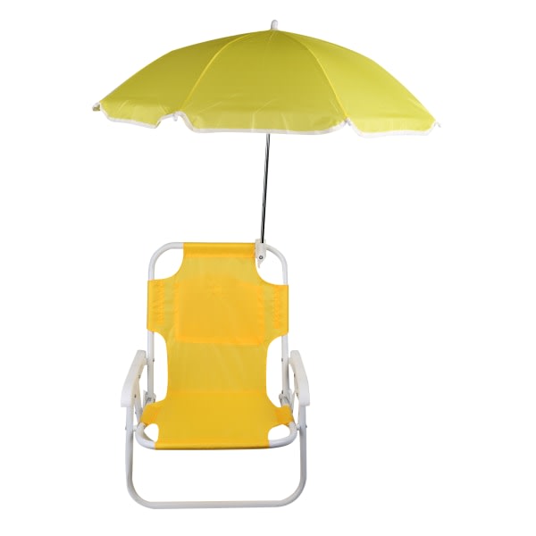 Solstolar og paraplyer Utomhus Beach Fold Multifunktionel bærebar solstol til barn Gul