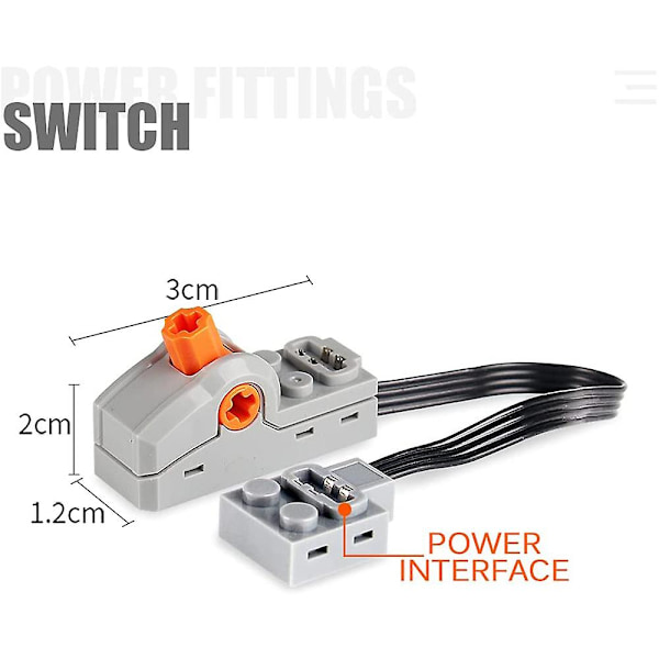 4-pak Teknisk Kraftfunktion Motorblok Delsæt 1 Medium Motor, 1 Batteriboks, 1 Lysledning, 1