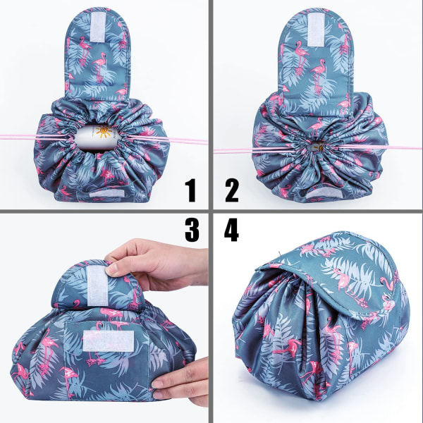 Lazy Drawstring Make up Bag Portable Large Travel Co