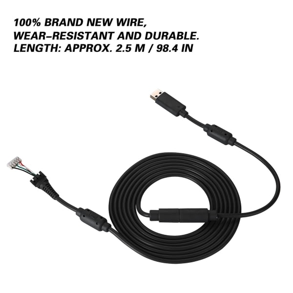 USB 4-stifter Gamepad Kabel Wire Break Adapter Ersetting for Xbox 360 (svart)