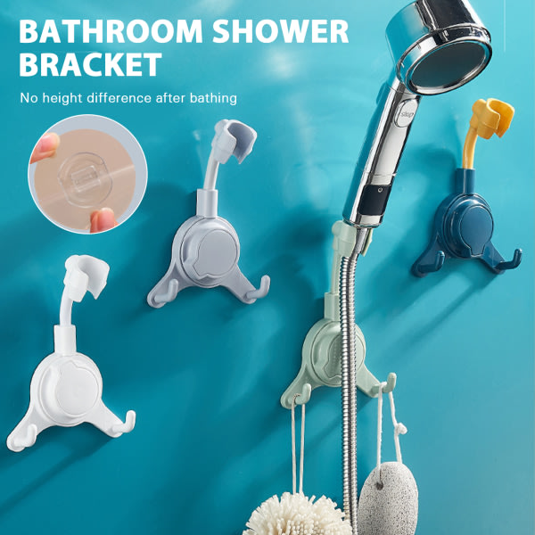 Universal justerbar handduschhållare Stansfri duschställning för badrum Grå