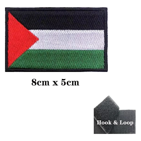 10 KPL Palestiinan Lippu Paikka Hiha Nauha Koukku ja Silmukka Silitys Brodeerausmerkki Ulkokäyttöön[CH] As Shown
