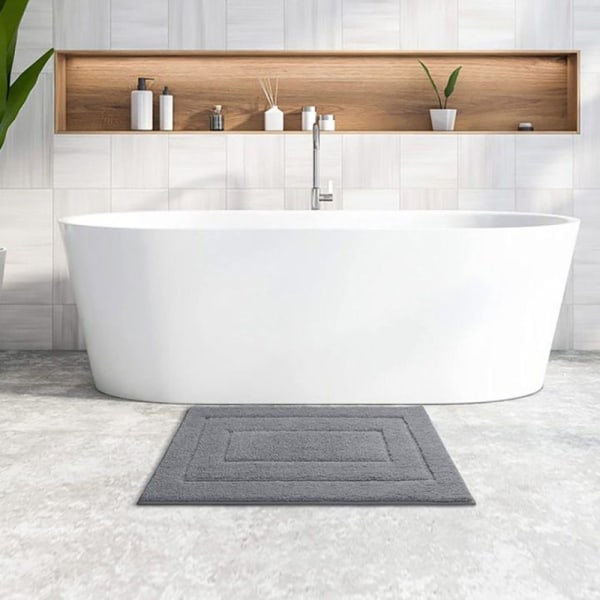 Kylpyhuoneessa matto, suihkuun, kylpyyn ja wc:hen (harmaa) (40 x 60 cm)
