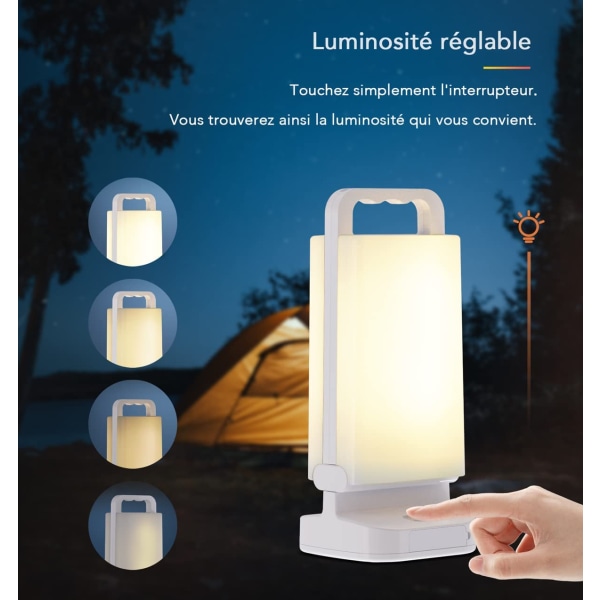 Oppladbart campingsollys, bærbar lysstyrke A