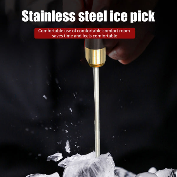 Ice Pick i rostfritt stål med trähandtag och fodral Köksredskap i rosenträ