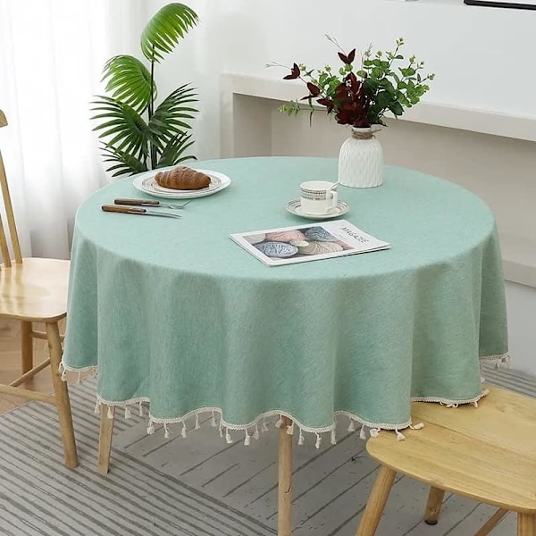 Duk med moderne klassisk design, vanntett og flekkbestandig, nordisk rund duk, brukes til dekorasjon ved bryllup, restauranter C C 180cm - table within 140cm