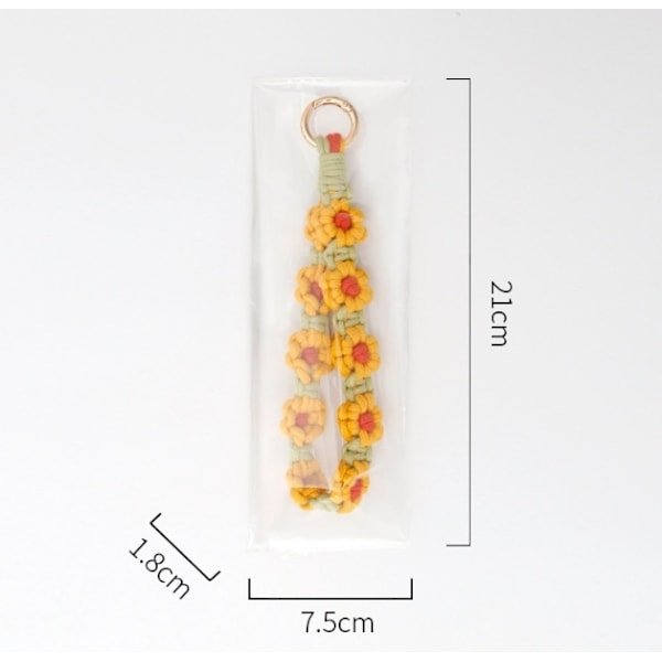 Bohemisk blomma handgjord daisy nyckelring växt krysantemum vårring flätat armband nyckelring Style 3